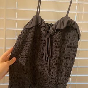 American Eagle Dark Grey Crop Tank Top